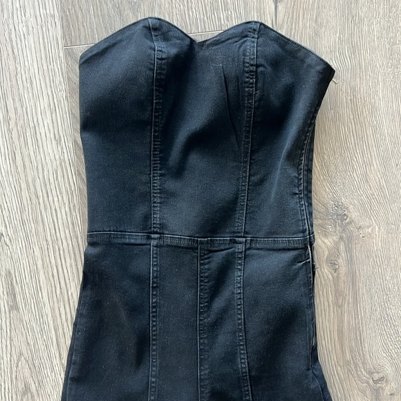 Zara Black denim jumpsuit - Picture 6 of 9